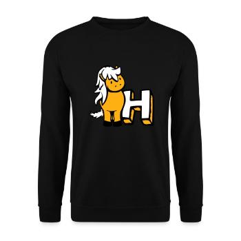 Cheval H Cheval Lettre ABC École d’apprentissage de l’anglais - Sweat-shirt Unisexe - noir - Devant - Alina (178cm) & Michal (187cm)