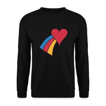 Coeur Arc-en-Ciel - Sweat-shirt Unisexe - noir - Devant - Alina (178cm) & Michal (187cm)
