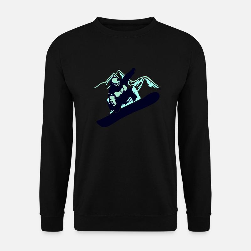 Snowboarder Mountain - Unisex Pullover - Schwarz