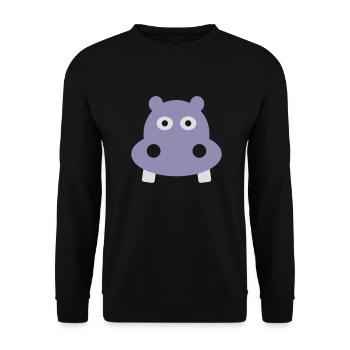 Hippo - Unisex Sweatshirt - black - Front - Alina (178cm) & Michal (187cm)
