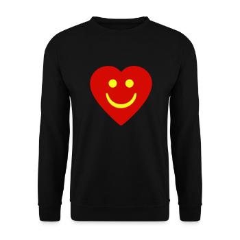 Heart - Smiley - I heart - I love - Unisex Sweatshirt - black - Front - Alina (178cm) & Michal (187cm)