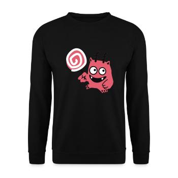 Lolli-Monster - Unisex Pullover - Schwarz - Vorne - Alina (178cm) & Michal (187cm)