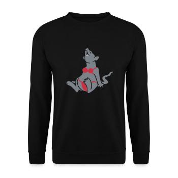 Strandratte / rat at the beach (3c) - Unisex Pullover - Schwarz - Vorne - Alina (178cm) & Michal (187cm)