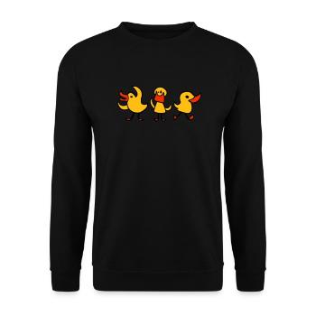 3 ducks - Unisex Sweatshirt - black - Front - Alina (178cm) & Michal (187cm)