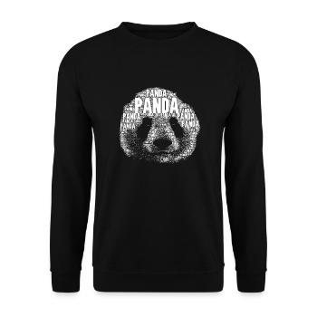 PANDA als Wort - Unisex Pullover - Schwarz - Vorne - Alina (178cm) & Michal (187cm)