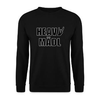 Heavy Mädl - Unisex Pullover - Schwarz - Vorne - Alina (178cm) & Michal (187cm)