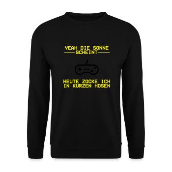 Yeah die Sonne scheint Tassen & Zubehör - Unisex Pullover - Schwarz - Vorne - Alina (178cm) & Michal (187cm)