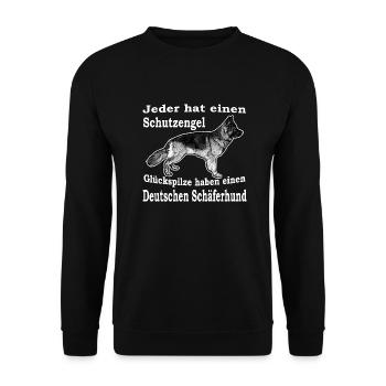 Schutzengel Schäferhund W - Unisex Pullover - Schwarz - Vorne - Alina (178cm) & Michal (187cm)