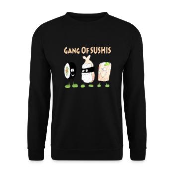 gang of sushis - Sweat-shirt Unisexe - noir - Devant - Alina (178cm) & Michal (187cm)