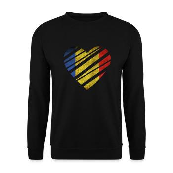 Romania Heart - Sweat-shirt Unisexe - noir - Devant - Alina (178cm) & Michal (187cm)