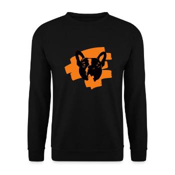 Pixel malowany buldog 2 - Unisex Sweatshirt - black - Front - Alina (178cm) & Michal (187cm)