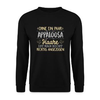 APPALOOSA Haare gehören dazu - Unisex Pullover - Schwarz - Vorne - Alina (178cm) & Michal (187cm)