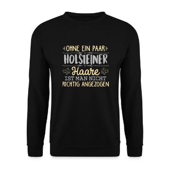 HOLSTEINER Haare gehören dazu - Unisex Pullover - Schwarz - Vorne - Alina (178cm) & Michal (187cm)