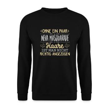NEVA MASQUARADE Haare gehören dazu - Unisex Pullover - Schwarz - Vorne - Alina (178cm) & Michal (187cm)