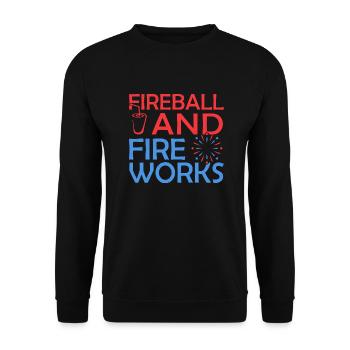 Fireball And Fireworks - Unisex Sweatshirt - black - Front - Alina (178cm) & Michal (187cm)