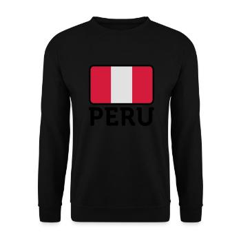 National Flag of Peru - Unisex Sweatshirt - black - Front - Alina (178cm) & Michal (187cm)