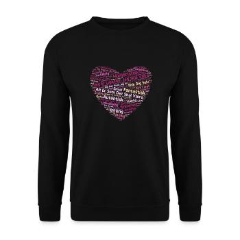 Heart - Unisex Sweatshirt - black - Front - Alina (178cm) & Michal (187cm)
