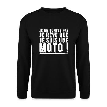 Je rêve de moto cadeau - Sweat-shirt Unisexe - noir - Devant - Alina (178cm) & Michal (187cm)
