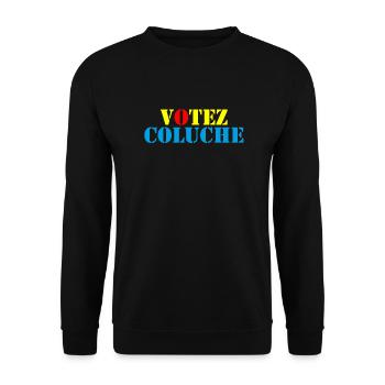 Votez Coluche 01 - Sweat-shirt Unisexe - noir - Devant - Alina (178cm) & Michal (187cm)