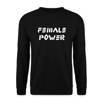 Femme Puissance / superwoman / Déclaration - Sweat-shirt Unisexe - noir - Devant - Alina (178cm) & Michal (187cm)
