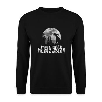Mein Bock mein Stadion Geißbock Köln - Unisex Pullover - Schwarz - Vorne - Alina (178cm) & Michal (187cm)