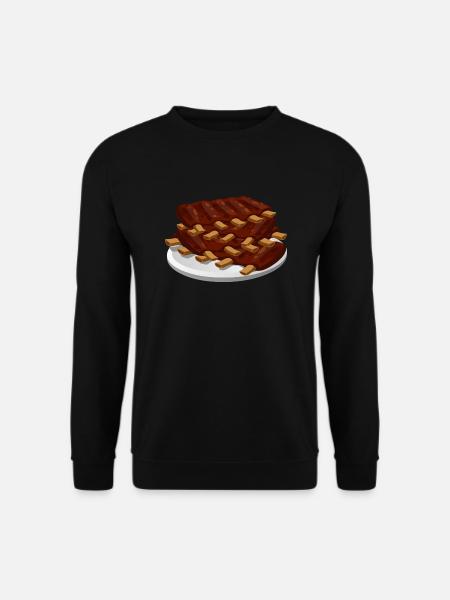 spare ribs fleisch schweinefleisch lebensmittel - Unisex Pullover - Schwarz