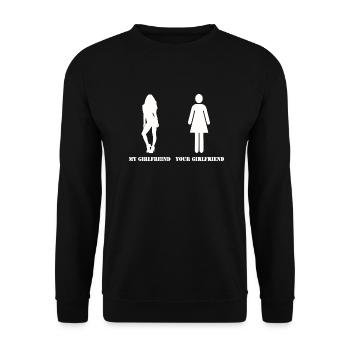 my girlfriend your girlfriend - Unisex Sweatshirt - black - Front - Alina (178cm) & Michal (187cm)