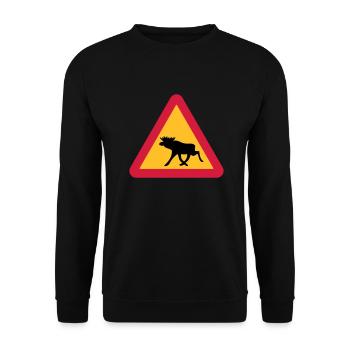 Attention Moose! - Sweat-shirt Unisexe - noir - Devant - Alina (178cm) & Michal (187cm)