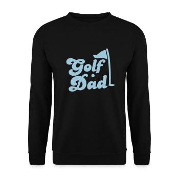 golf dad with flag golf ball and hole - Unisex Sweatshirt - black - Front - Alina (178cm) & Michal (187cm)