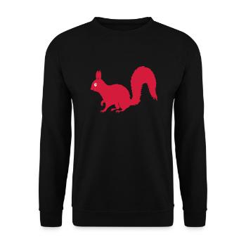 Rotes Eichhorn - Unisex Pullover - Schwarz - Vorne - Alina (178cm) & Michal (187cm)
