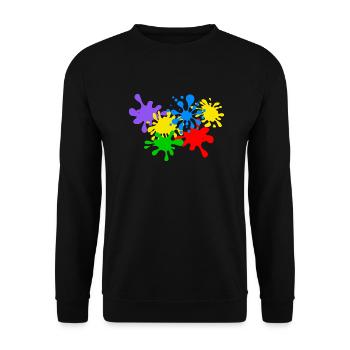 Splashes of paint blots paint splash painter artist - Unisex Sweatshirt - black - Front - Alina (178cm) & Michal (187cm)