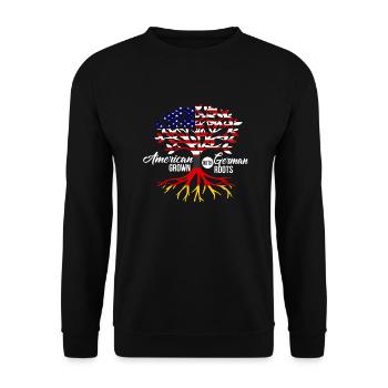 American German - Unisex Pullover - Schwarz - Vorne - Alina (178cm) & Michal (187cm)