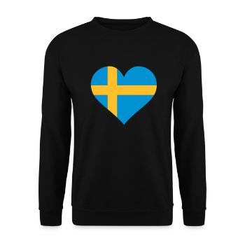 schweden herz - Unisex Sweatshirt - black - Front - Alina (178cm) & Michal (187cm)