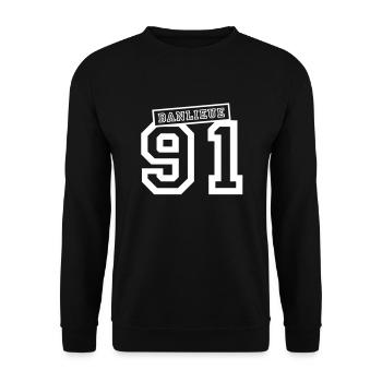 banlieue 91 - Unisex Sweatshirt - black - Front - Alina (178cm) & Michal (187cm)