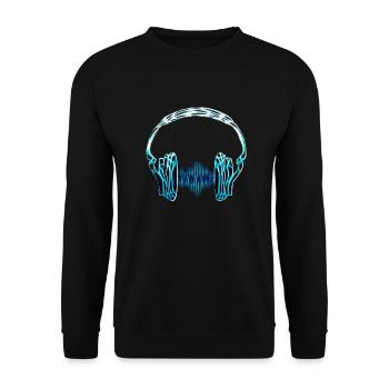 Wave Casque / écouteurs fréquence de la musique - Sweat-shirt Unisexe - noir - Devant - Alina (178cm) & Michal (187cm)