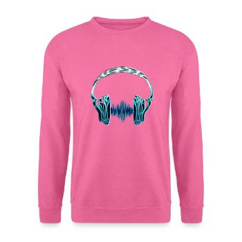 Music Wave Headphone / Musik Frequenz Kopfhörer - Unisex Pullover - Pink - Vorne