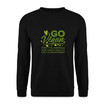 Vegan Shirt Protection Végétarienne Animal Protection - Sweat-shirt Unisexe - noir - Devant - Alina (178cm) & Michal (187cm)
