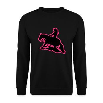 Western Riding woman sliding stop Slider pink - Unisex Sweatshirt - black - Front - Alina (178cm) & Michal (187cm)