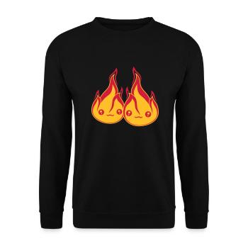 team 2 freunde paar liebe paerchen verliebt gesich - Unisex Pullover - Schwarz - Vorne - Alina (178cm) & Michal (187cm)