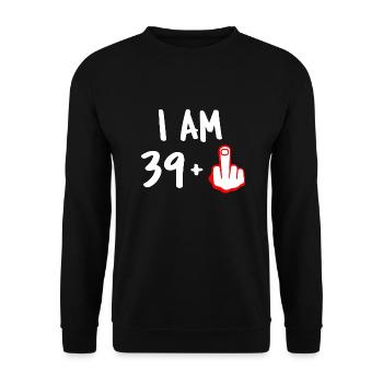 40 ans anniversaire t-shirt doigt drôle - Sweat-shirt Unisexe - noir - Devant - Alina (178cm) & Michal (187cm)