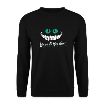 Wir sind alle Mad Here - Unisex Pullover - Schwarz - Vorne - Alina (178cm) & Michal (187cm)