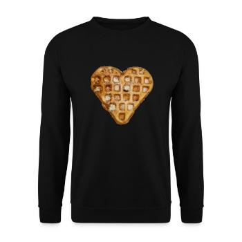 cœur gaufré - Sweat-shirt Unisexe - noir - Devant - Alina (178cm) & Michal (187cm)