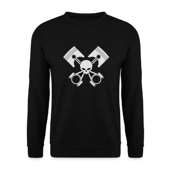 bikers engine - Unisex Pullover - Schwarz - Vorne - Alina (178cm) & Michal (187cm)