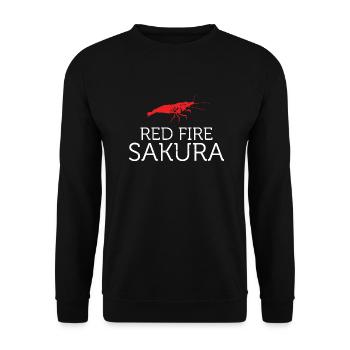 Red Fire Sakura Shrimp Gift Idea - Unisex Sweatshirt - black - Front - Alina (178cm) & Michal (187cm)