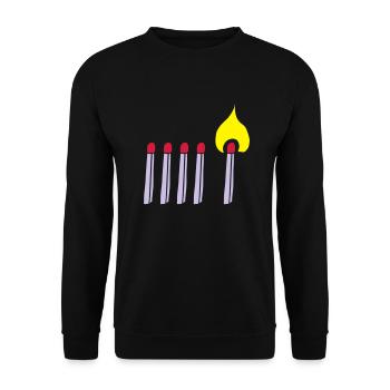 Streichholz Matchsticks Feuer Fire brennen burning - Unisex Sweatshirt - black - Front - Alina (178cm) & Michal (187cm)