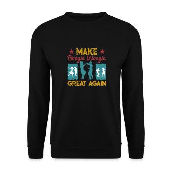 Make Boogie Woogie Great Again Tanzen Geschenk - Unisex Pullover - Schwarz - Vorne - Alina (178cm) & Michal (187cm)
