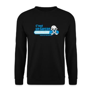 annonce grossesse - c'est un garçon - Sweat-shirt Unisexe - noir - Devant - Alina (178cm) & Michal (187cm)
