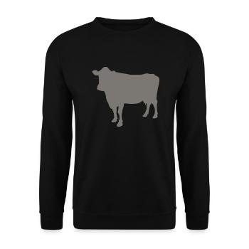 Kuh - Unisex Pullover - Schwarz - Vorne - Alina (178cm) & Michal (187cm)