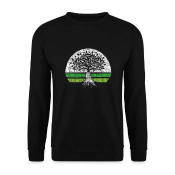 Green tree Co2 Climate Environment Energy transition Eco organic - Unisex Sweatshirt - black - Front - Alina (178cm) & Michal (187cm)