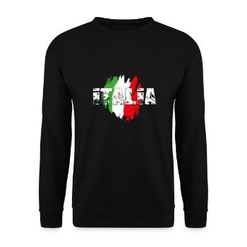 italia_blanc - Sweat-shirt Unisexe - noir - Devant - Alina (178cm) & Michal (187cm)
